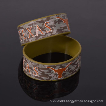 Factory free sample camouflage silicone bracelet no moq custom silicone wristband